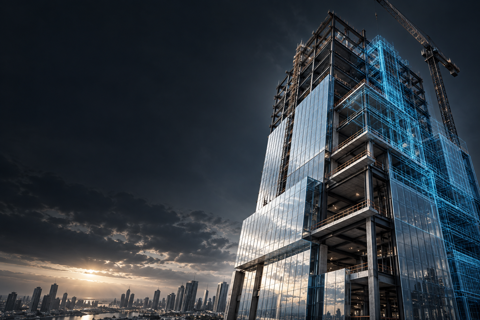 Conceptual architecture with a digital BIM overlay